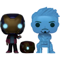 Avengers 4: Endgame - Hologram Tony Stark & Morgan with Helmet Glow in the Dark Pop! Vinyl Figure 2-Pack