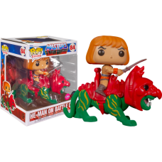 Masters of the Universe - He-Man with Battle Cat Flocked Pop! Rides Vinyl Figure