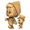 Pinocchio (1940) - Pinocchio and Jiminy Cricket (Wooden Color Version] Cosbaby