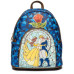 Beauty and the Beast (1991) - Stained Glass 10 Inch Faux Leather Mini Backpack