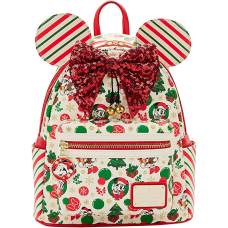 Disney - Minnie Christmas 10 Inch Faux Leather Mini Backpack