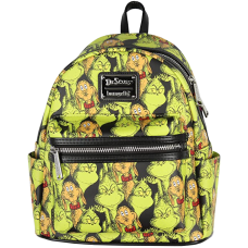 Dr. Seuss - The Grinch & Max Collage 10 Inch Faux Leather Mini Backpack