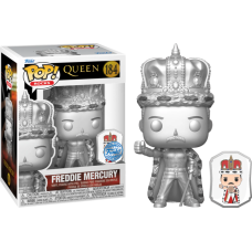 Queen - Freddie Mercury Platinum Metallic Pop! Vinyl Figure with Enamel Pin