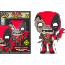 Marvel Zombies - Zombie Deadpool Glow-in-the-Dark 4 inch Enamel Pop! Pin