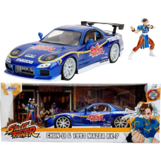 Street Fighter - Chun-Li & 1993 Mazda RX-7 Anime Hollywood Rides 1/24th Scale Die-Cast Vehicle Replica