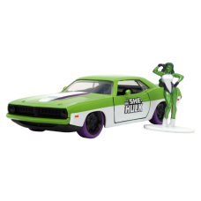 Marvel Comics - 1973 Plymouth Barracuda 1:32 Scale Vehicle with She-Hulk Figure