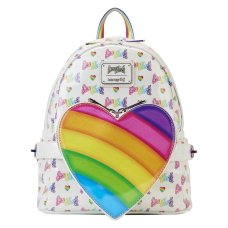 Lisa Frank - Rainbow Heart 10 Inch Faux Leather Mini Backpack with Waist Bag