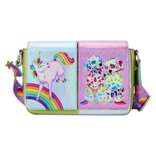 Lisa Frank - Holographic Glitter Color Block 5 Inch Faux Leather Crossbody Bag