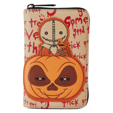 Trick 'r Treat - Sam Pumpkin 4 Inch Faux Leather Zip-Around Wallet