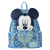 Disney - Mickey Hanukkah Sequin Glow in the Dark 10 Inch Faux Leather Mini Backpack