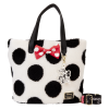 Disney - Minnie Rocks the Dots Sherpa 12 Inch Faux Leather Tote Bag