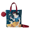 Snow White and the Seven Dwarfs (1937) - Classic Apple Quilted Velvet 13 Inch Faux Leather Tote Bag with Coin Purse