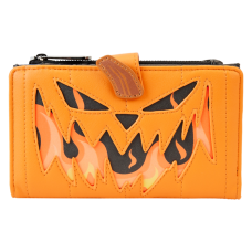 The Nightmare Before Christmas - Pumpkin Head Jack Glow in the Dark 4 Inch Faux Leather Zip-Around Wallet