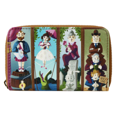 The Haunted Mansion - Stretching Room Portraits Glow in the Dark 4 Inch Faux Leather Zip-Around Wallet