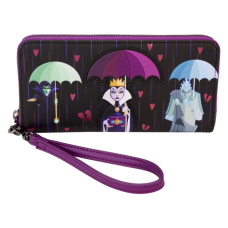 Disney Villains - Curse Your Hearts 4 Inch Faux Leather Zip-Around Wristlet Wallet