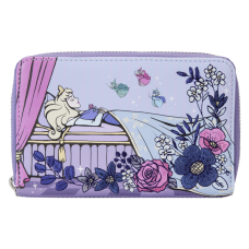 Sleeping Beauty (1959) - 65th Anniversary Floral Scene 4 Inch Faux Leather Zip-Around Wallet