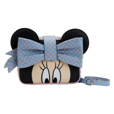 Disney - Minnie Pastel Polka Dot 7 Inch Faux Leather Crossbody Bag