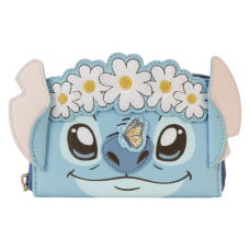 Lilo & Stitch - Stitch Springtime Daisy Cosplay 4 Inch Faux Leather Zip-Around Wallet