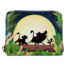 The Lion King (1994) - 30th Anniversary Hakuna Matata Silhouette Glow in the Dark 4 Inch Faux Leather Zip-Around Wallet